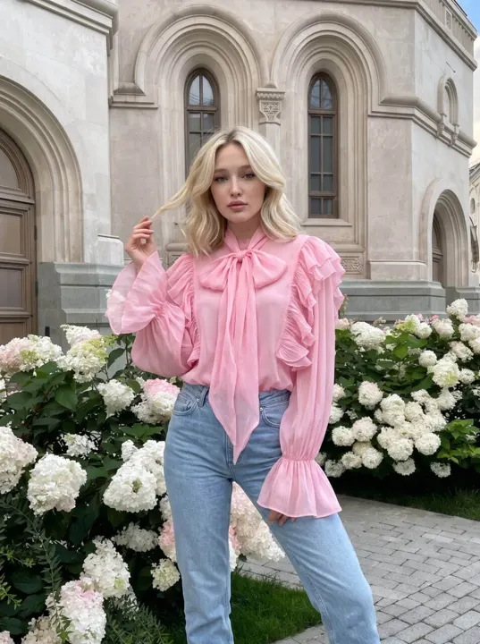 Pink Bow Blouse