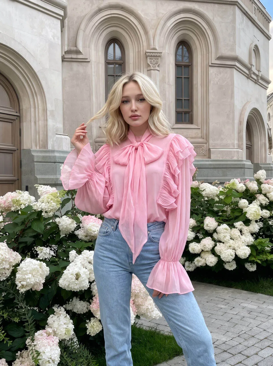 Pink Bow Blouse — 1