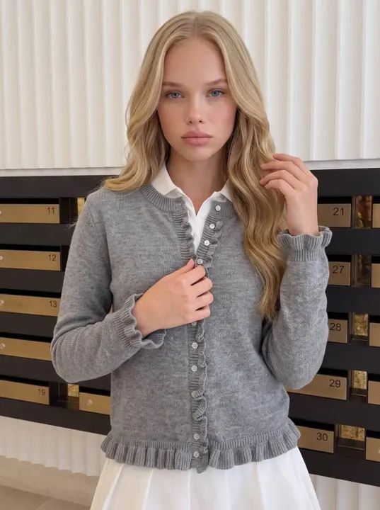 Gray Button-Up Cardigan