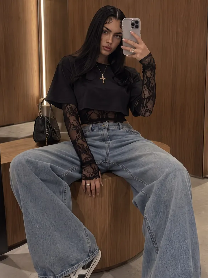 Lace Bodysuit with Overlay